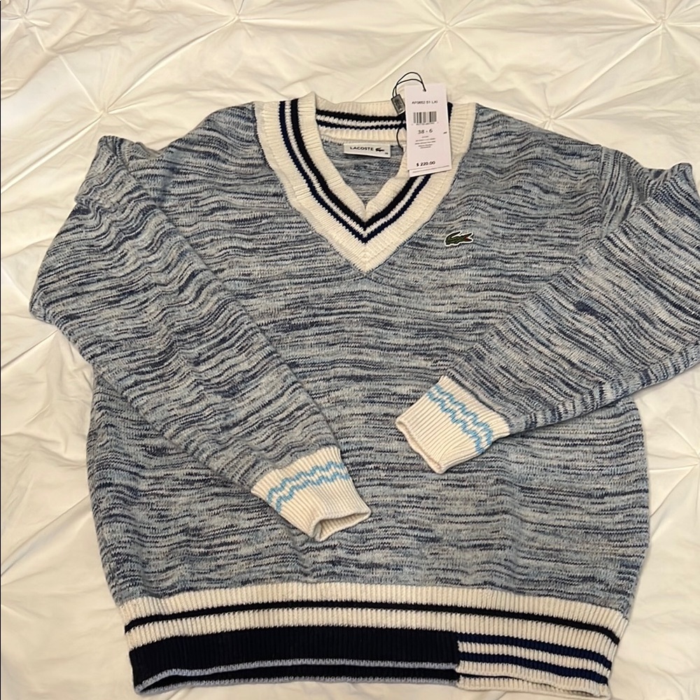 Lacoste V-neck Blue Sweater